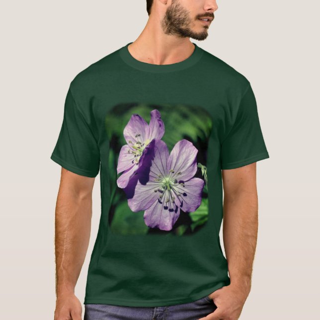 Lila WildblommBlommigt Nature T Shirt (Framsida)