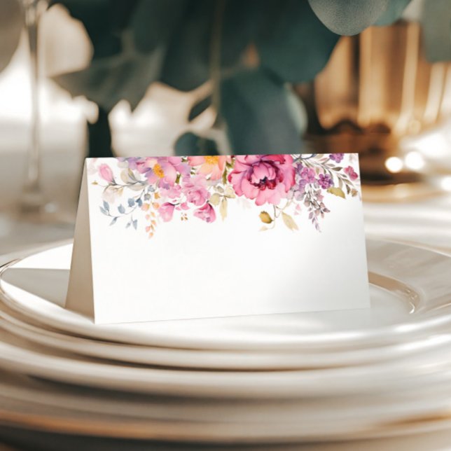 Lila WildblommBröllop Placeringskort (Skapare uppladdad)