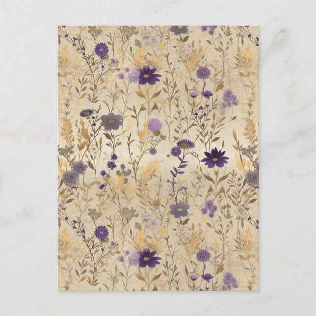 Lila WildblommChiyogami Vykort (Framsida)