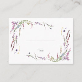 Lila Wildblomme Bröllop Escort Placeringskort