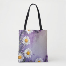 Lila Wildblomme Meadow Tote Tygkasse