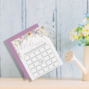 Lila Wildblommor Baby Bingo-spelkort