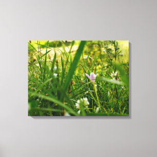 Lila Wildblommor Blommigt Botanical Photography Canvastryck