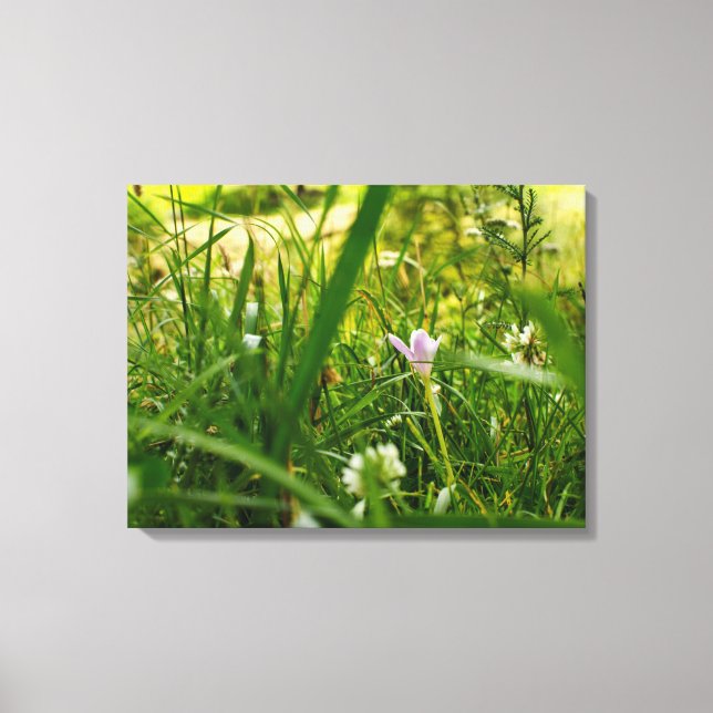 Lila Wildblommor Blommigt Botanical Photography Canvastryck (Framsida)