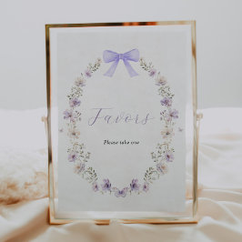 Lila Wildblommor Bow-favorittecken Poster