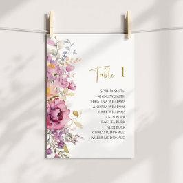 Lila Wildblommor Bröllop Sittdiagram Inbjudningar