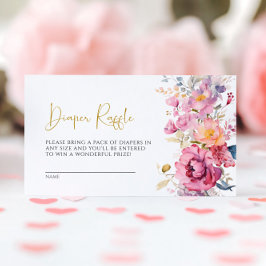Lila Wildblommor Diaper Raffle Card Tilläggskort