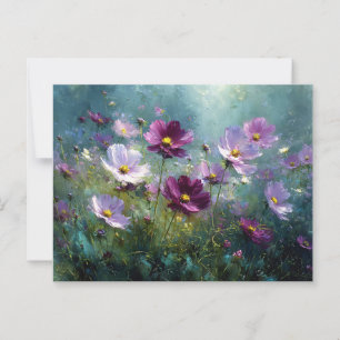 Lila Wildblommor i Bloom Vykort