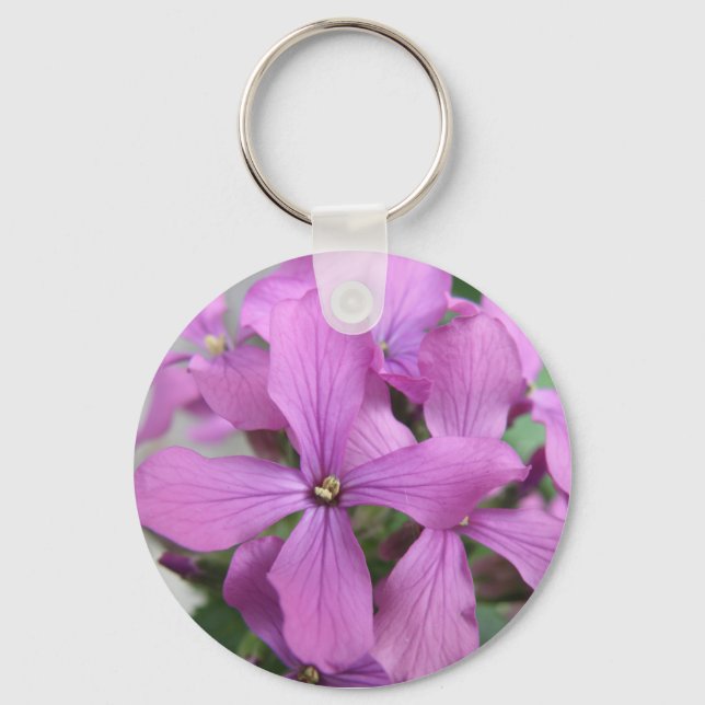 Lila Wildblommor Keychain Nyckelring (Framsida)