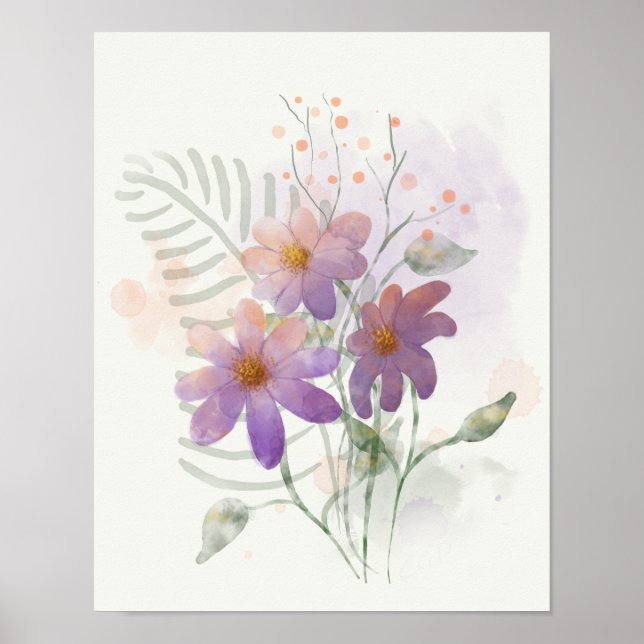 Lila Wildblommor Poster (Framsidan)