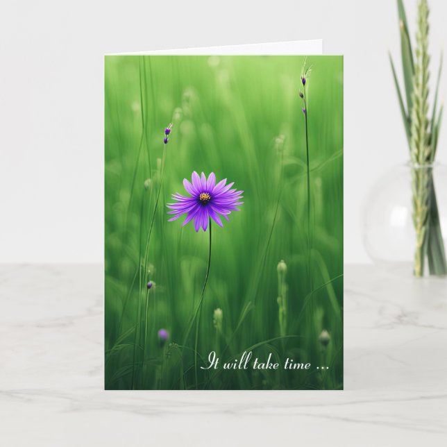 Lila Wildblommor Sympathy Card Kort (Framsida)