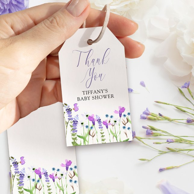 Lila WildblommPersonlig  Tack Gift Märkres Presentetikett (Thank you gift tags from my Purple Wildflower Collection. )