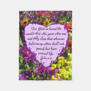 LILA WILDFLOWER JOHN 3:16 FLEECEFILT
