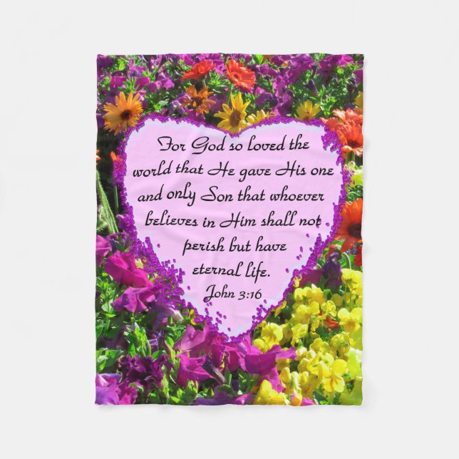 LILA WILDFLOWER JOHN 3:16 FLEECEFILT (Framsidan)