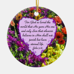 LILA WILDFLOWER JOHN 3:16 JULGRANSPRYDNAD KERAMIK