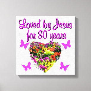 LILA WILDFLOWER LÅST AV JESUS I 80 ÅR CANVASTRYCK