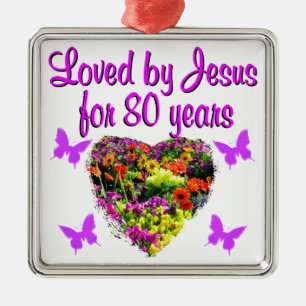 LILA WILDFLOWER LÅST AV JESUS I 80 ÅR JULGRANSPRYDNAD METALL