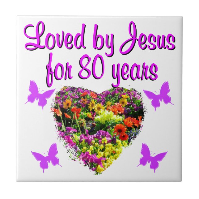 LILA WILDFLOWER LÅST AV JESUS I 80 ÅR KAKELPLATTA (Framsidan)