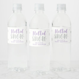 Lila Winter Girl Baby Shower Vattenflaska Label Vattenflaskor Etikett