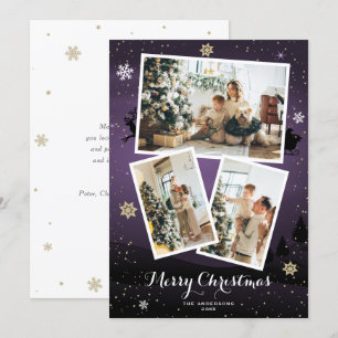 Lila Winter Helgdag-fotokort för God jul Julkort