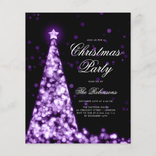 Lila Winter Julgran Inbjudan Program Menu