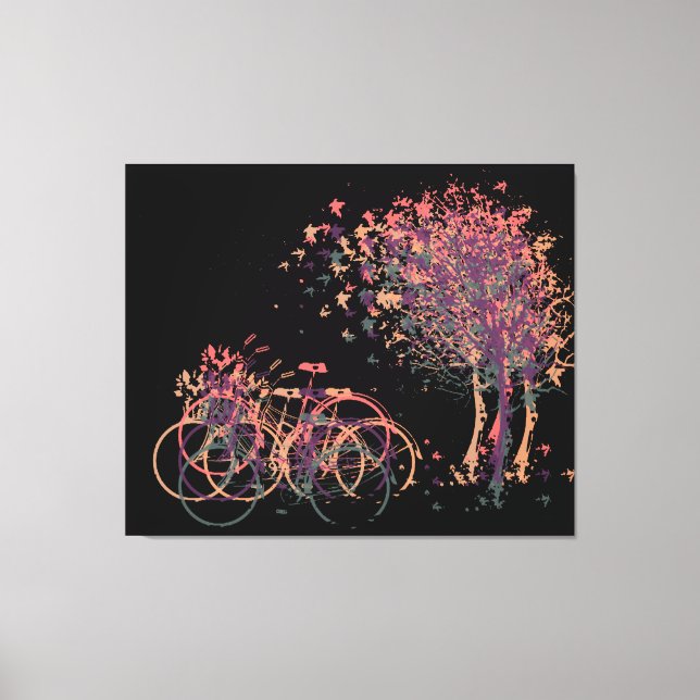 Lila Winter Löv Träd Canvastryck (Framsida)