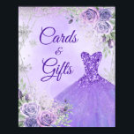 Lila Winter Snowflake Mis Quince Cards Gifts Poster<br><div class="desc">Lila Winter Snowflake Mis Quince-kort,  presentkort och presentkort</div>