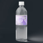 Lila Winter Snowflake Quinceañera Vattenflaska Vattenflaskor Etikett<br><div class="desc">Lila Winter Snowflake Quinceañera Vattenflaska Labels</div>