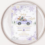 Lila Winter Woodland Baby Shower Inbjudningar<br><div class="desc">Välkomna din lilla med vår hjärtslitande "Girl Woodland Winter Baby Shower"-inbjudan utskrivbar. Anpassa för att  glädjen med dina kära! BS534</div>