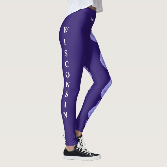 Lila Wisconsin statens blomma skogsviol leggings (Höger)