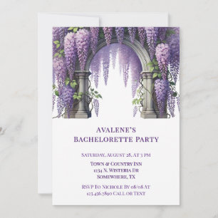Lila Wisteria Arch Bachelorette Party Inbjudningar