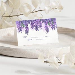 Lila Wisteria Blommig Bröllopsmottagning Placeringskort