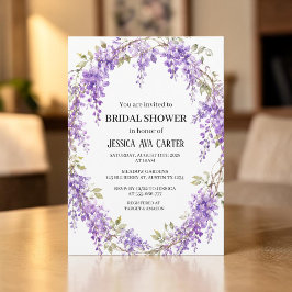 Lila Wisteria Blommig Trädgård Bröllopsdusch  Inbjudningar