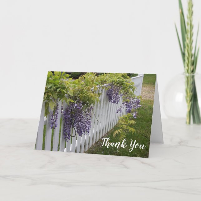 Lila Wisteria Blommor Tacksamhetskort Tack Kort (Framsida)