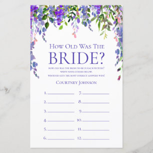 Lila Wisteria Bröllopsduschspel