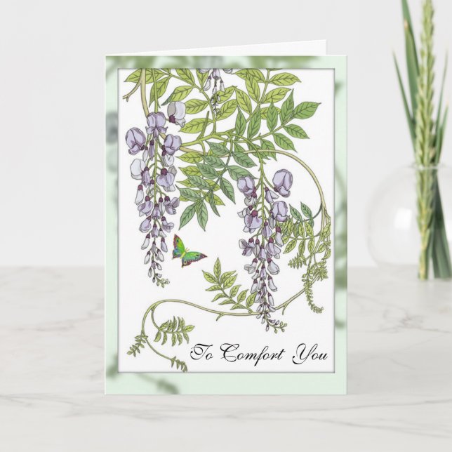 Lila Wisteria Comfort and Sympathy Card Kort (Framsida)