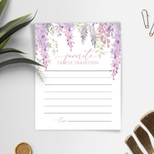 Lila Wisteria Family Traditions Baby Shower Card