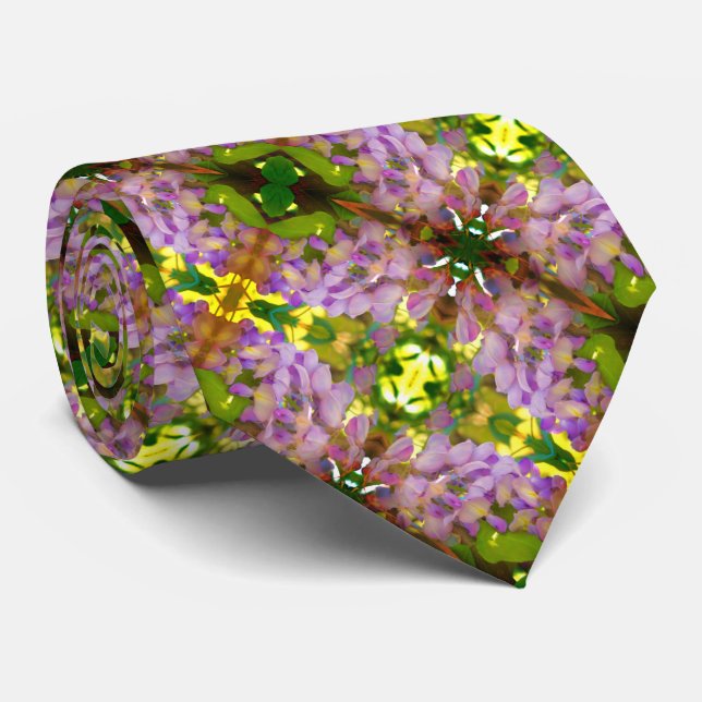 Lila Wisteria Flower Abstrakt Mönster Slips (Rullad)