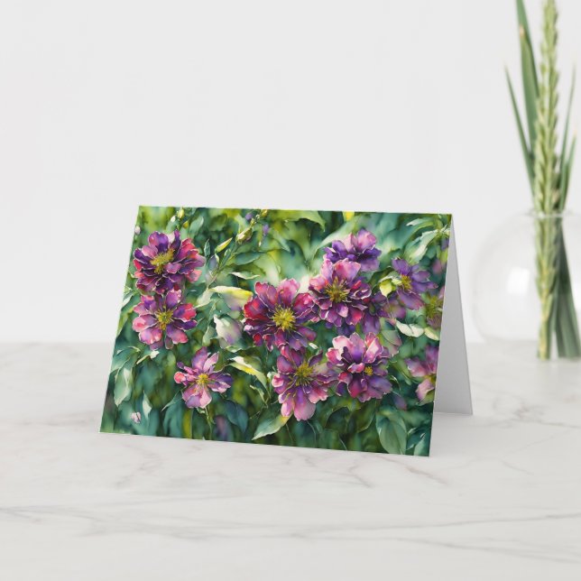Lila Wisteria Flowers Garden Art Note Card Kort (Framsida)