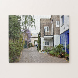 Lila Wisteria Flowers Mews Houses London UK Pussel