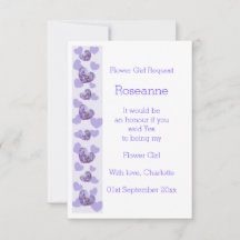 Lila Wisteria Heart Design Flower Girl Request