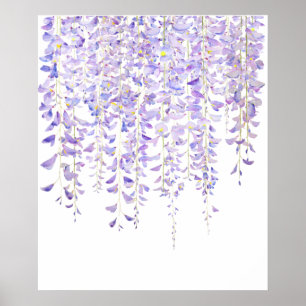 lila wisteria in bloom water color 2021 poster