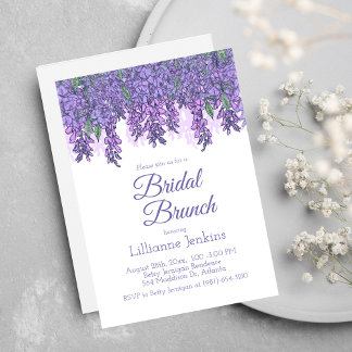 Lila Wisteria Möhippa Brunch Shower-inbjudan Inbjudningar