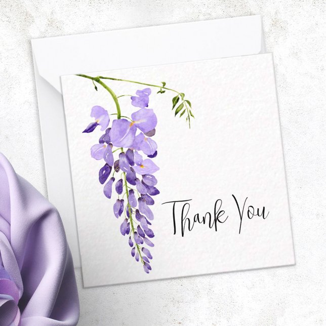 Lila Wisteria Personlig Tackkort Card Anteckningskort (Skapare uppladdad)