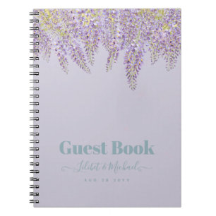 Lila Wisteria Sage Blommigt Garden Wedding Anteckningsbok