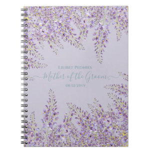 Lila Wisteria Sage Blommigt Garden Wedding Anteckningsbok