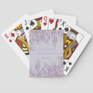 Lila Wisteria Sage Blommigt Garden Wedding Casinokort