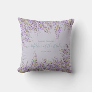 Lila Wisteria Sage Blommigt Garden Wedding Kudde