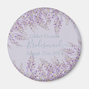 Lila Wisteria Sage Blommigt Garden Wedding Magnet