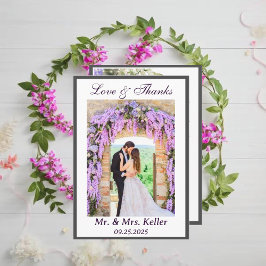 Lila Wisteria Thame Bröllop tackkort Tack Kort